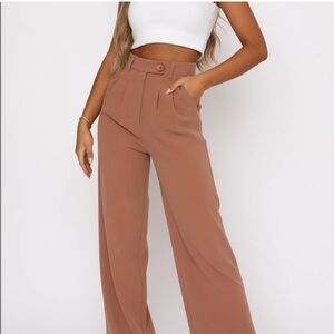 White Fox Tan High-Waisted Pants